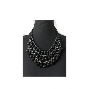 Handmade | Ornate Beaded  Black Statement Necklace